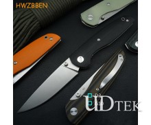 HWZBEN Outdoor self-defense D2 High hardness G10 handle No logo folding knife UD19007